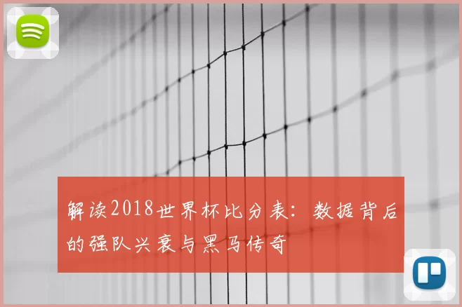 解读2018世界杯比分表:数据背后的强队兴衰与黑马传奇